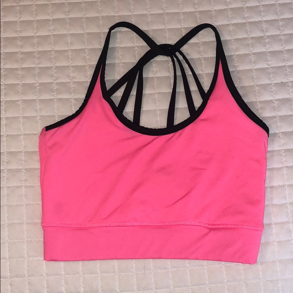 Pink sports bra
